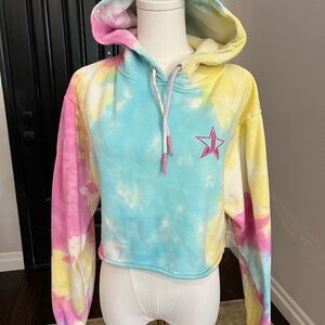 Jeffrey Star Tie-Dye Cropped Hoodie, Size Large (youth)/Womens Small, GUC
